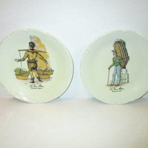 *Vintage Plates 'Porcelaine de Paris' Decorative - Set of 2